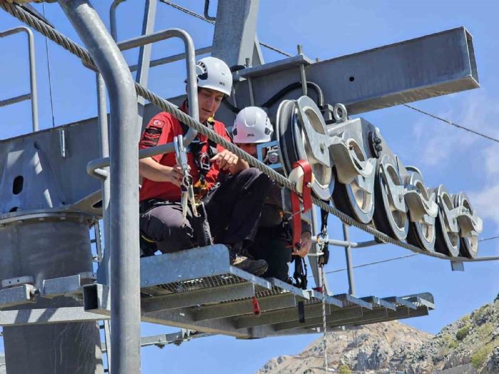 Fethiye Babadada teleferik tatbikat