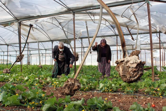 Mersin’de iddetli rzgar seralar yerle bir etti