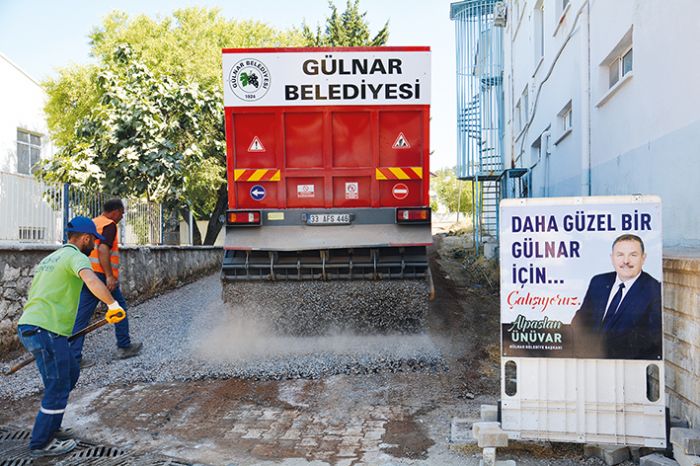 Glnar Belediyesi asfalt almalarna devam ediyor