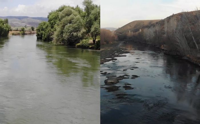 Yalar artt, iki fotoraf arasndaki fark deiti: Kzlrmak’ta su seviyesi ykseldi