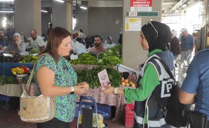 Polisi, Semt Pazarnda KADES uygulamasn anlatt