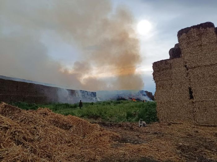 Adana'da saman balyalarnn bulunduu alanda yangn kt