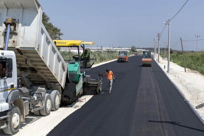 Kazanl sahil yolu dzenleme almalar devam ediyor