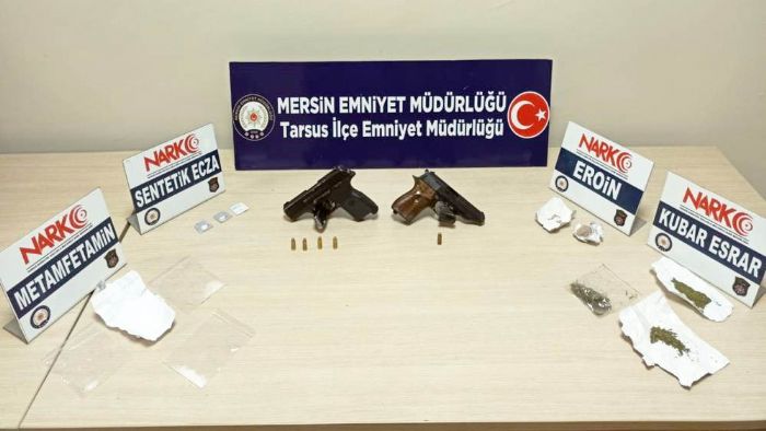 Mersin polisi, el bombas ve uaksavar fiei ele geirdi