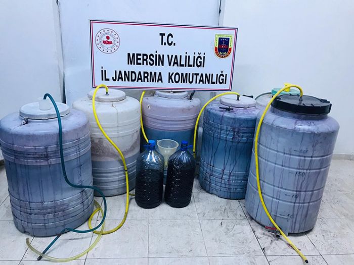 Mersin’de bin 184 litre sahte iki ele geirildi