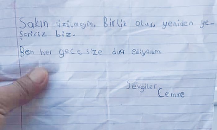 Kk Cemre’nin notu grenleri duygulandrd