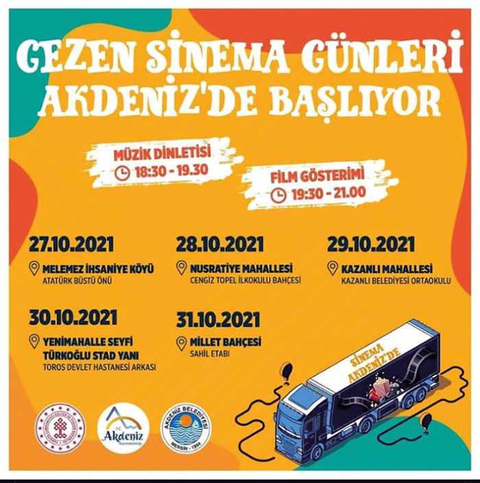 Akdenizde 5 farkl yerde Gezen Sinema Gnleri