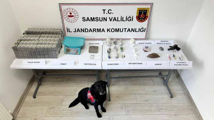 Samsun'da jandarma ekipleri ok sayda uyuturucu madde ele geirdi