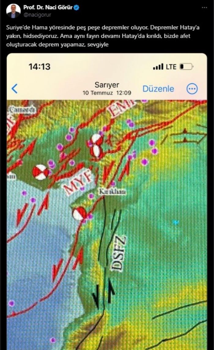 Deprem uzman Naci Grrden, Suriyedeki depremle ilgili ileri rahatlatan aklama