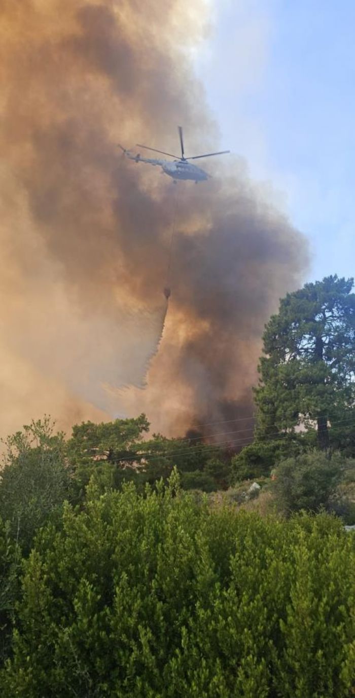 Antalya'da orman yangnna havadan ve karadan mdahale