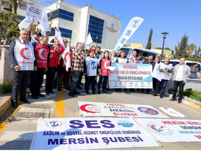 Mersin Tabip Odas'ndan Az ve Di Sal emekilerine destek: 