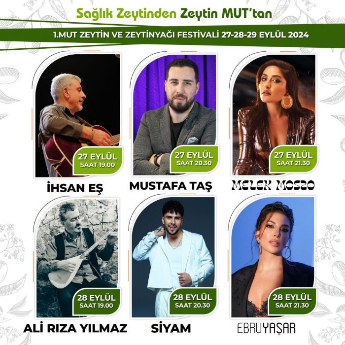 Mut Zeytin ve Zeytinya Festivali 27 Eyllde balyor