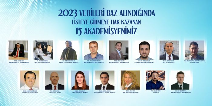 Bursa Uluda niversitesi'nden 15 Akademisyen, Dnya Bilim kinci Dilimine Girdi