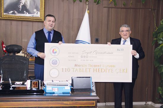 Mersin Ticaret Borsasndan rencilere 110 tablet bilgisayar