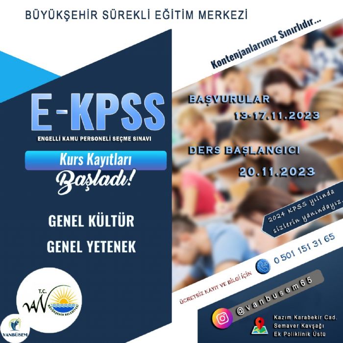 Belediye, cretsiz EKPSS kursu at