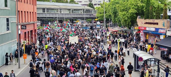 srail'in Refah'a ynelik saldrlar Berlin'de protesto edildi