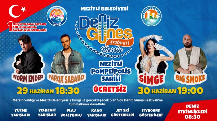 Mezitli'de deniz gne festivali cokusu balyor!