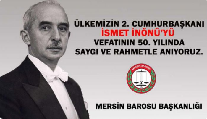 Mersin Barosu nn iin anma mesaj yaymlad