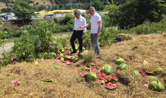 Samsun'da rmak kenarna karpuz dkmeye inceleme