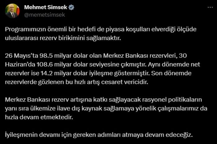 Bir aylk dnemde Merkez Bankas rezervleri 10 milyar dolar artt