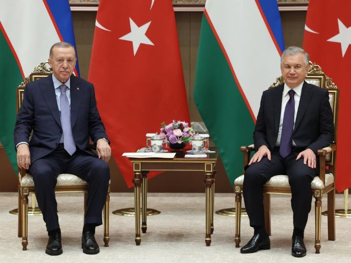 Cumhurbakan Erdoan, zbekistanl mevkida Mirziyoyev ile grt