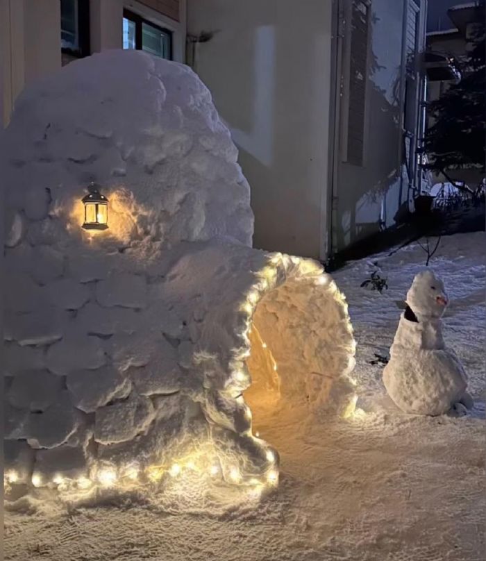 Eypsultanda Eskimolara zenip iglo ev yaptlar