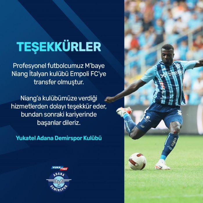 Adana Demirspor M'Baye Niang ile yollarn ayrd