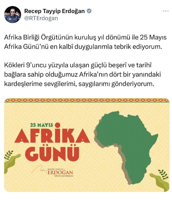 Cumhurbakan Erdoandan Afrika Gn paylam