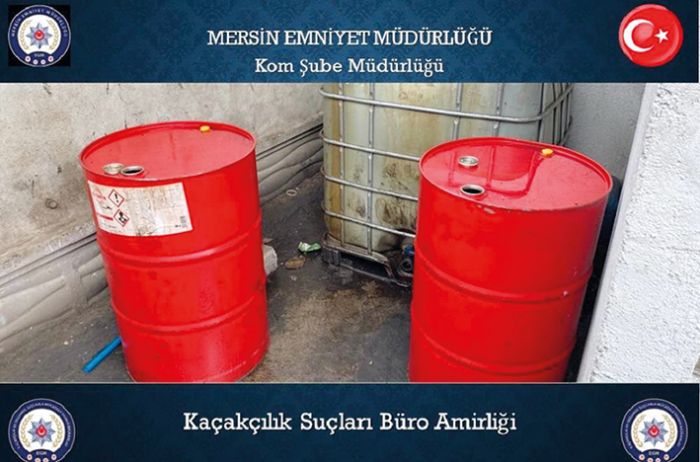 Mersin’de 4 bin 350 litre kaak akaryakt ele geirildi