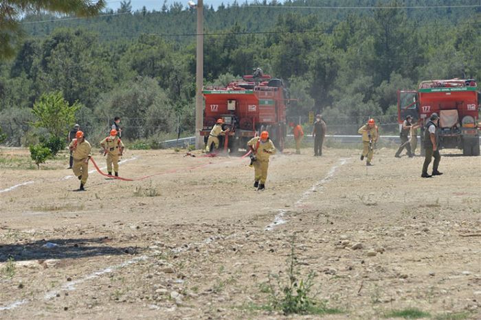 Mersin’de yangn tatbikat