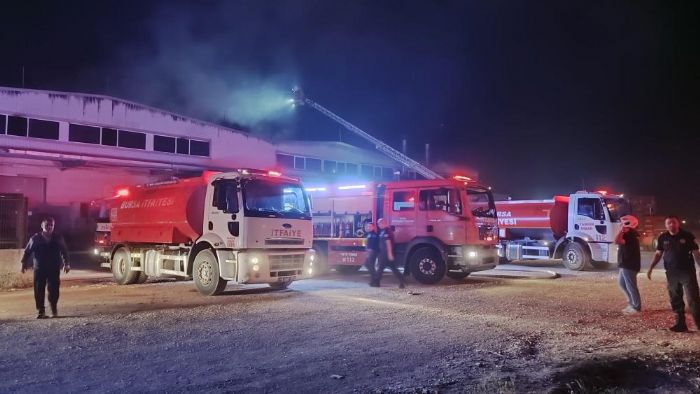 Karacabey'de korkutan fabrika yangn