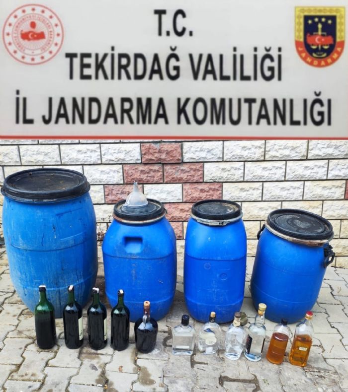 Tekirdada 255 litre sahte alkol ele geirildi 