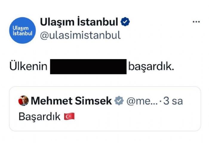 BBnin resmi ulatrma hesabndan Bakan imeke kfrl paylama soruturma