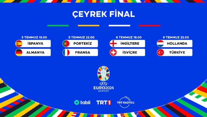 EURO 2024te eyrek final heyecan TRT ekranlarnda