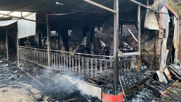 Isparta'da bahe evi yangn sonucu kl oldu