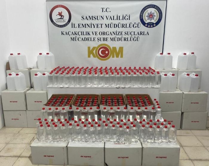 Samsun'da kaak iki yapmnda kullanlan 1 ton etil alkol ele geirildi