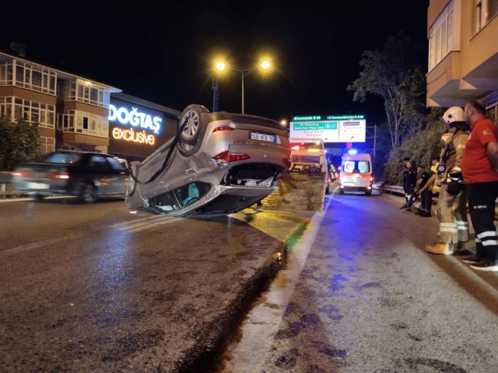 skdar'da kontrolden kan otomobilin arpt ara takla att