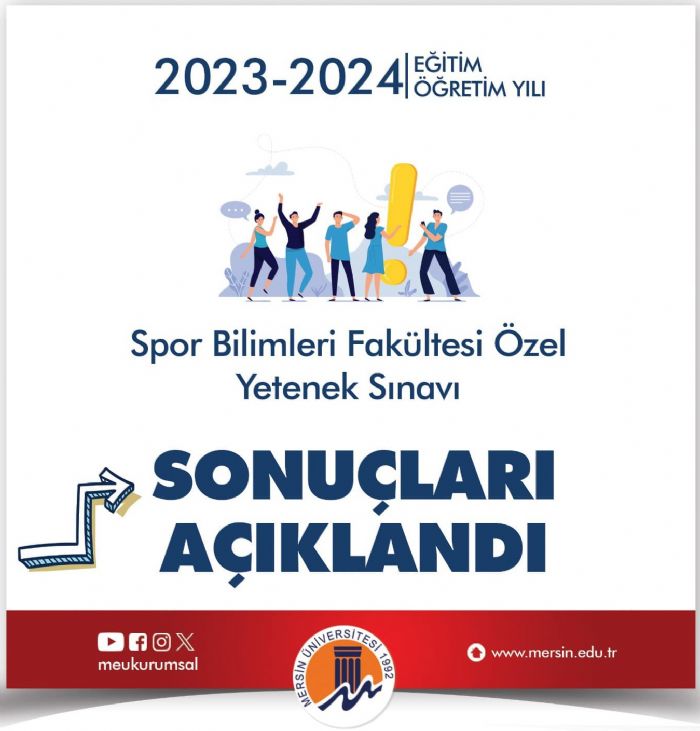 ME Spor Bilimleri zel Yetenek Snav sonular akland