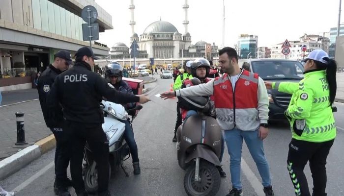 Taksimde helikopter destekli huzur uygulamas yapld