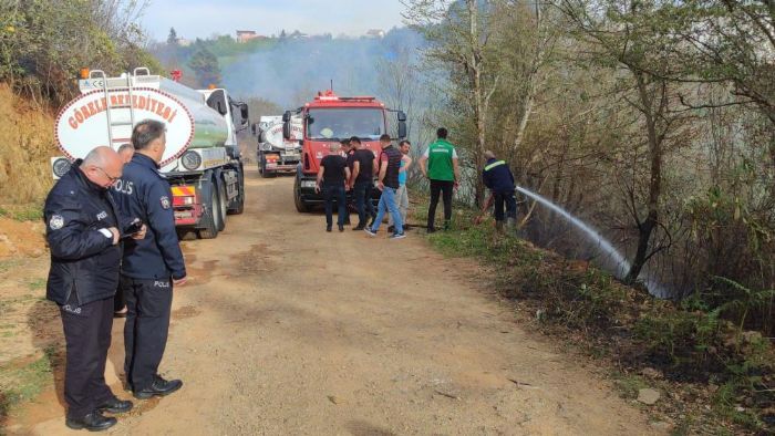 Giresun ve Trabzon snrnda mera arazisinde yangn kt