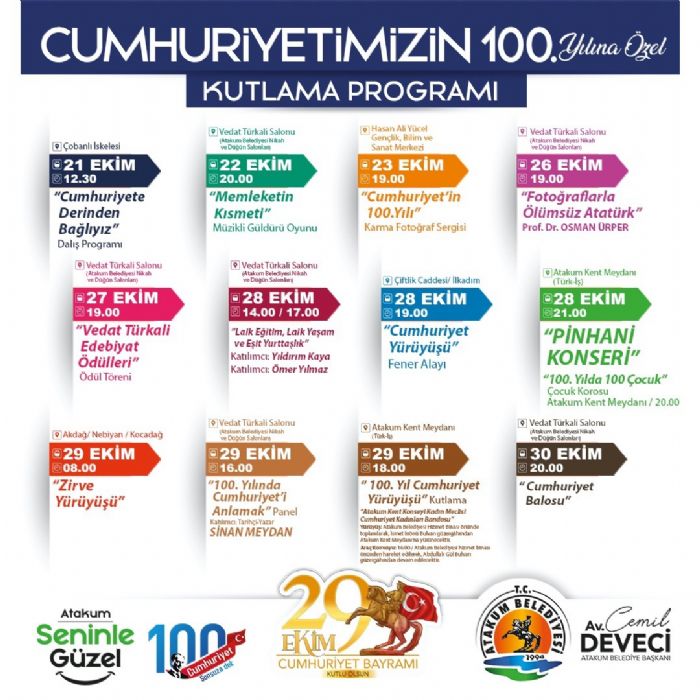 Atakum'da Cumhuriyetin 100. yl dnm zel etkinliklerle kutlanacak